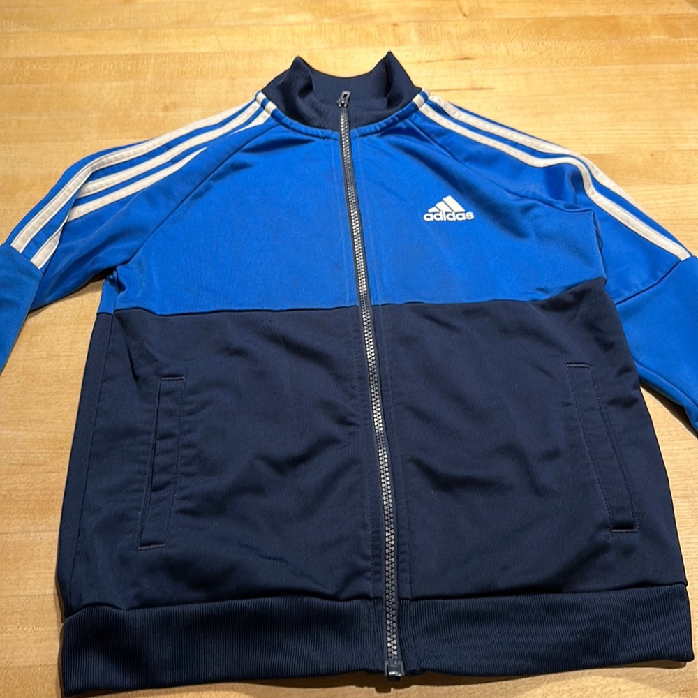 Adidas two tone blue zip size small (9-10 years)